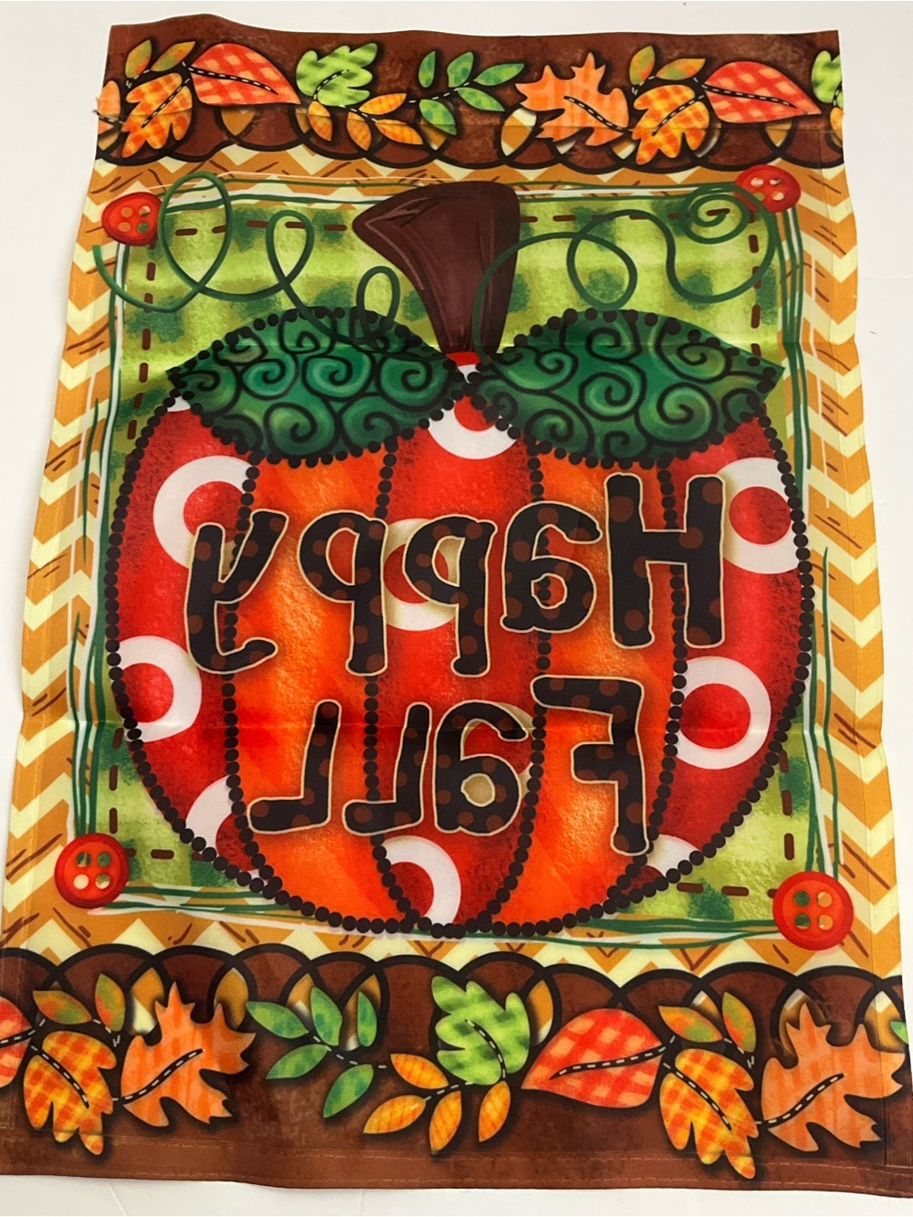 🌼4/$10🌼 NWOT Happy Fall Pumpkin Nylon Garden Flag 18” x 12” - Picture 2 of 4